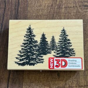 Spellbinders 3D Shading Ombres Pine Tree Rubber Stamp Nature Theme
